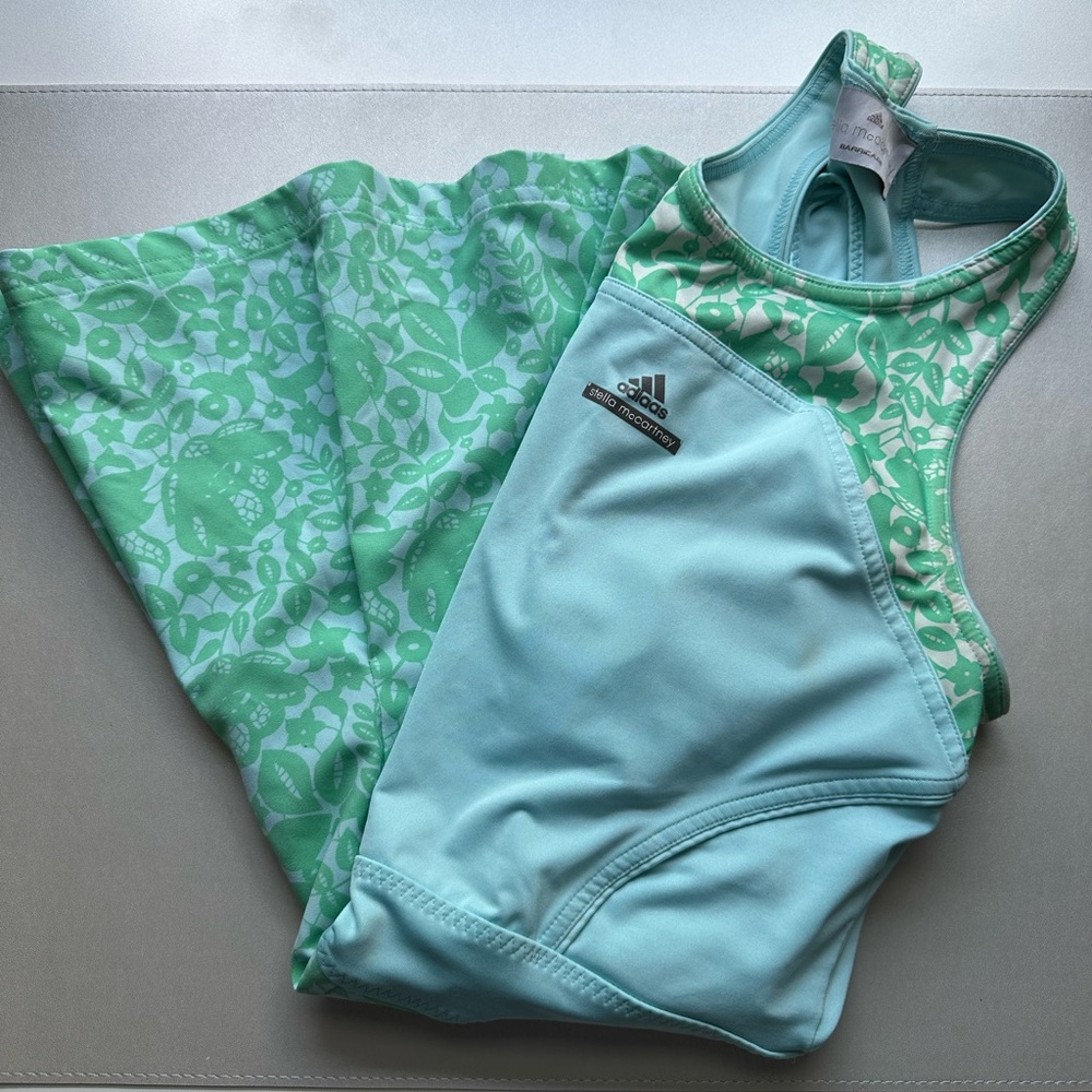 Adidas by Stella McCartney Mint Green Floral Tennis Dress - Picture 6 of 13